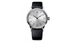 © Fried - Minimalist silver dial watch with black leather strap