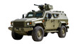 © Fried - Armored military vehicle with machine gun turret and protective grilles