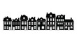 © Moriom - Row of traditional european buildings in black silhouette