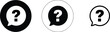 © Nur - Question icon logo, question mark symbol inquiry and uncertainty sign for information help and FAQ interface design.