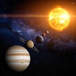 © Giyanti - A vibrant digital illustration of celestial bodies in our solar system