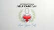 © Digital Designer - International self care day celebration with heart and human silhouette illustration for self love awareness campaign