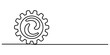 © Pabon Art Gallery - Single continuous line drawing of a gear wheel on a line