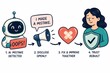 © Leo Rohmann - AI mistake disclosure and trust rebuilding flat illustration with recovery steps