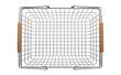 © SUMMER72 - Top view of silver metal wire shopping basket, isolated on transparent background