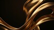 © Saproll avenue - Abstract flowing waves of polished molten gold metal moving gracefully against a deep dark black background with soft reflective lighting
