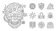 © khami - Cyber Skull and Security Icons