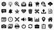 © Tem - Collection of various black digital icons for web and app design.