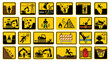 © VINA - Vector Icons Construction site safety warning signs and hazard icons set. EPS Editable