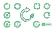 © VINA - Vector Icons Green circular arrow icons set for refresh recycle and reload concepts. EPS Editable