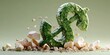 © Generative AI - Shattering Green Mosaic Dollar Symbol Symbolizing Financial Collapse and Economic Downturn