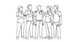 © Yusuf - Diverse Team Collaboration Concept: Group of People Standing Together in Outline Style