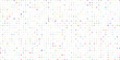 © Arthur Vinsmoke - A rectangular grid pattern featuring small, multicolored circles in pastel and vibrant hues, arranged in uniform rows and columns against a stark, solid white background, for a minimalist look