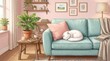 © Haven - Soft hues cradle feline calm.