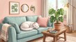 © Haven - Soft hues cradle feline calm.