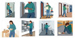 © ArtlowMedia - Set of Illustrations Depicting a Woman Stressed and Frustrated While Dealing with Mail and Bad News