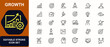 © Senoara Studio - Growth web icons in line style. Leadership, graph, motivation, business progress, plant, ambition, strategy. Editable stroke. Vector illustration.