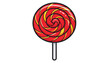 © Galang - Colorful swirly lollipop on stick.