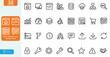 © MstRatna - Web Design and Workflow Vector illustration line editable Icons set. Web Design, process, planning, strategy, teamwork, productivity, task, step, action, worker. on white background.
