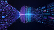 © Anik - Global digital network connection concept with glowing points and lines connecting across a dark background representing big data exchange, high-speed telecommunications, and global connectivity.