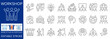 © lovemask - Skill development icon set. Representing workshop, training, learning, teamwork, productivity and professional growth.