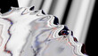 © Connect Images - Abstract image with wavy metallic surface and blurred black and white background. Illustration, rendering