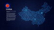 © Planet Caravan - Map of China. Digital and interconnected country highlighting most important cities.