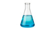 © Lupion - Clear Erlenmeyer Flask With Blue Liquid Isolated On White Background