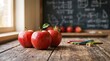 © Sadia islam Bristi - Red apples with school supplies on a wooden table for teachers day