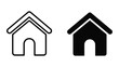 © SAIJID - House home building icon set for real estate property and residential location markers in outline and solid black graphic style