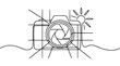 © Bahan - Continuous Line Drawing of a Camera with Flash