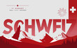 © ahmad - Swiss National Day 1 August Celebration Banner with Alpine Mountain Landscape. national events, holiday promotions, and commemorative designs.