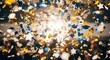 © luck - Graduation celebration with confetti, diplomas, and caps