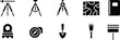 © Simu Store - Set of black engineering and construction work icons for professional building projects