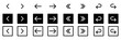 © IronVortex - Navigation arrow icon collection featuring forward, backward, next, previous, return, refresh, directional, interface, button, pointer and control symbols. Clean filled and outline square icons