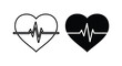 © MST - Heart with ecg line vector icon