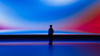 © Marcos Osorio/Stocksy - Human silhouette observes screen in a tech setting