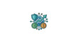 © Partial - Digital Finance Security Growth Icon: Shield, Upward Graph, Coin, Data Network