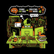 © Brendan - Funny Programmer Illustration Showing Software Developer Fixing One Bug and Creating Five More.