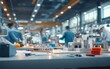 © vectorizer88 - Engineers Collaborating in a Modern Workshop Environment with Models