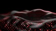 © tinnakorn - Abstract red glowing dots wave surface on dark background modern digital particle field technology design concept