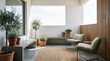 © baidi - Cozy modern patio area with woven lounge chairs and a natural fiber rug surrounded by terracotta potted plants and wooden walls