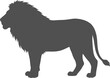© Black_Stock - Standing male lion with full mane silhouette isolated on a transparent background