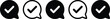 © MDSOFIUL - Set of five speech bubble icons with check marks for customer feedback and communication feedback communication verified dialogue approved business chatting confirmation