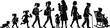 © Md Eyasin - Silhouette of people in various stages of life, from infancy to old age life stages childhood