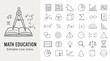 © Nadya - Math education line icons set featuring geometry, algebra, calculus, and school science symbols