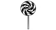 © Mini - Black and White Swirl Lollipop on Stick, Sweet Candy Treat