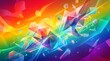 © Sarkowi - Vibrant abstract background featuring a rainbow gradient with sharp geometric forms and crystalline shards