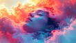 © Kgold - Woman face surrounded by colorful clouds.