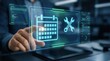 © Gibster - Digital calendar interface shows technical maintenance support service with automation workflow for system management and repair